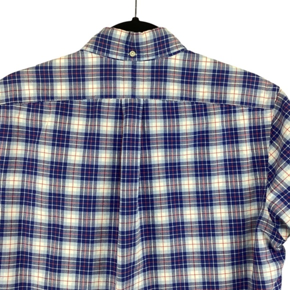Ralph Lauren Blue Label Blue Plaid Shirt Size Medium Button‎ Down Short Sleeve - Picture 6 of 9